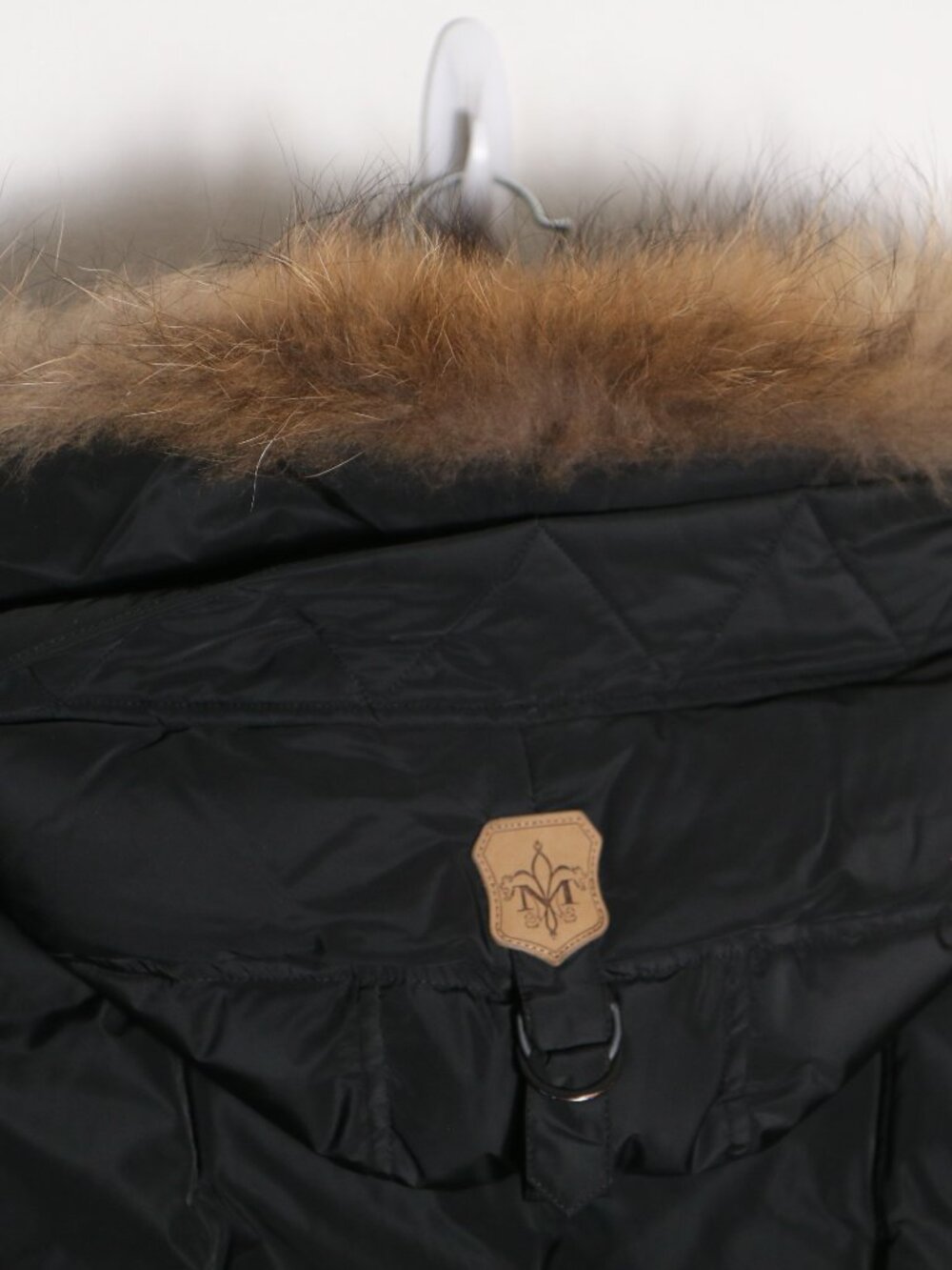 Mackage Jada Duck Down Coat Large Black Hooded‎ Fur Trim Maxi Long Puffer Parka - Picture 8 of 11